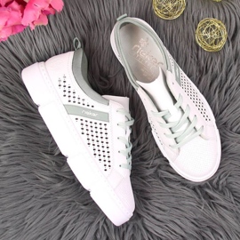 Zapatos piel calados Rieker W RKR509 blanco 3