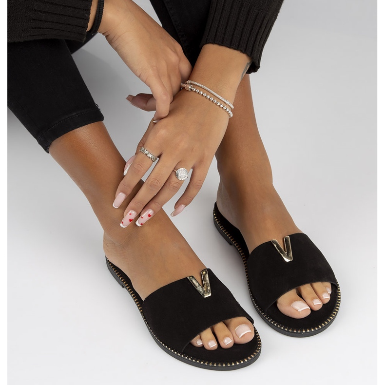 Zapatillas de piel Filippo LH-200 negro 2