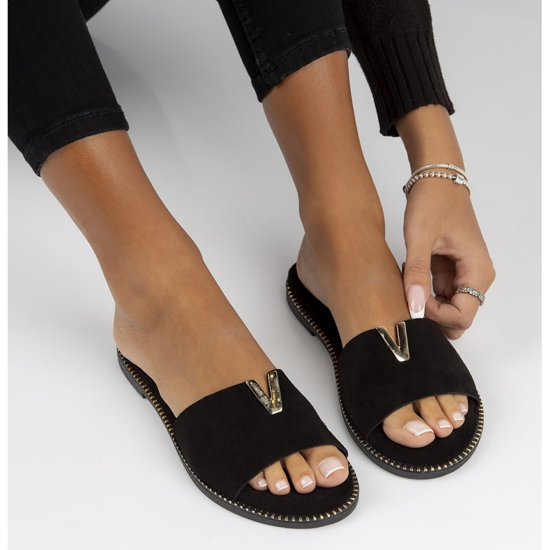 Zapatillas de piel Filippo LH-200 negro 1