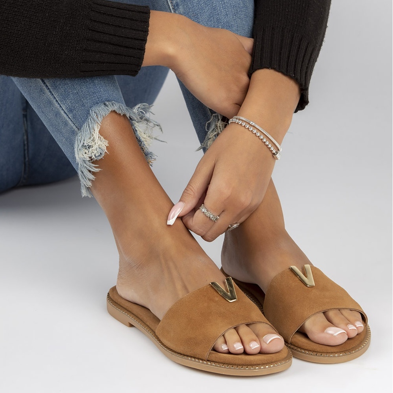 Pantuflas de Piel Filippo LH-200 Camel marrón 2 Pantuflas de Piel Filippo LH-200 Camel marrón 2