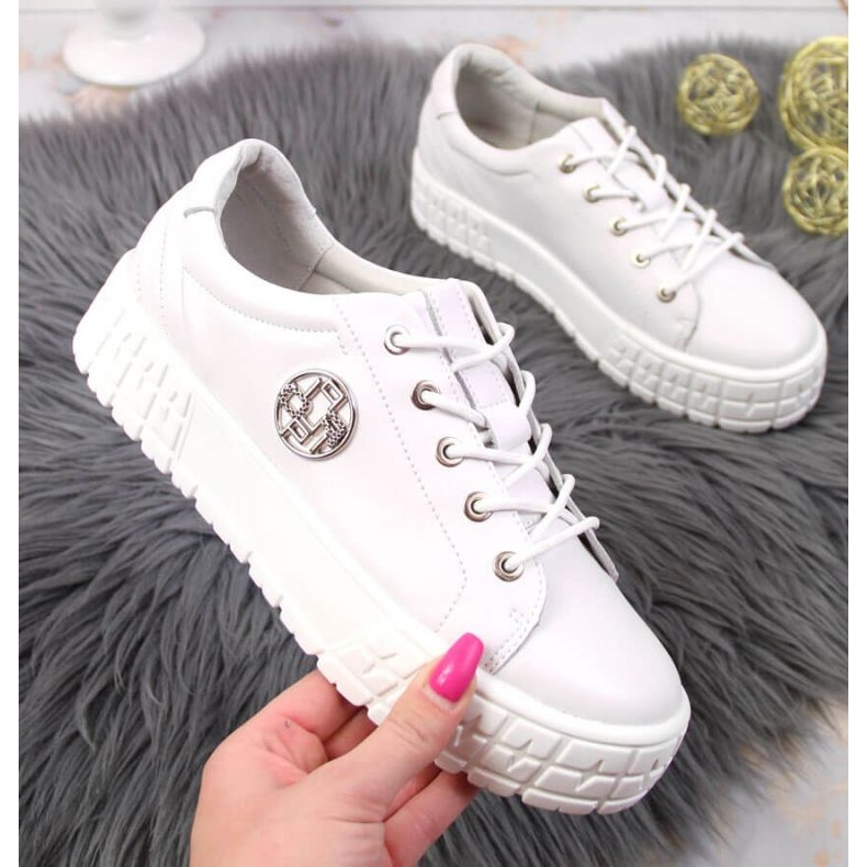 Zapatos plataforma en piel Filippo W PAW320A blanco 1