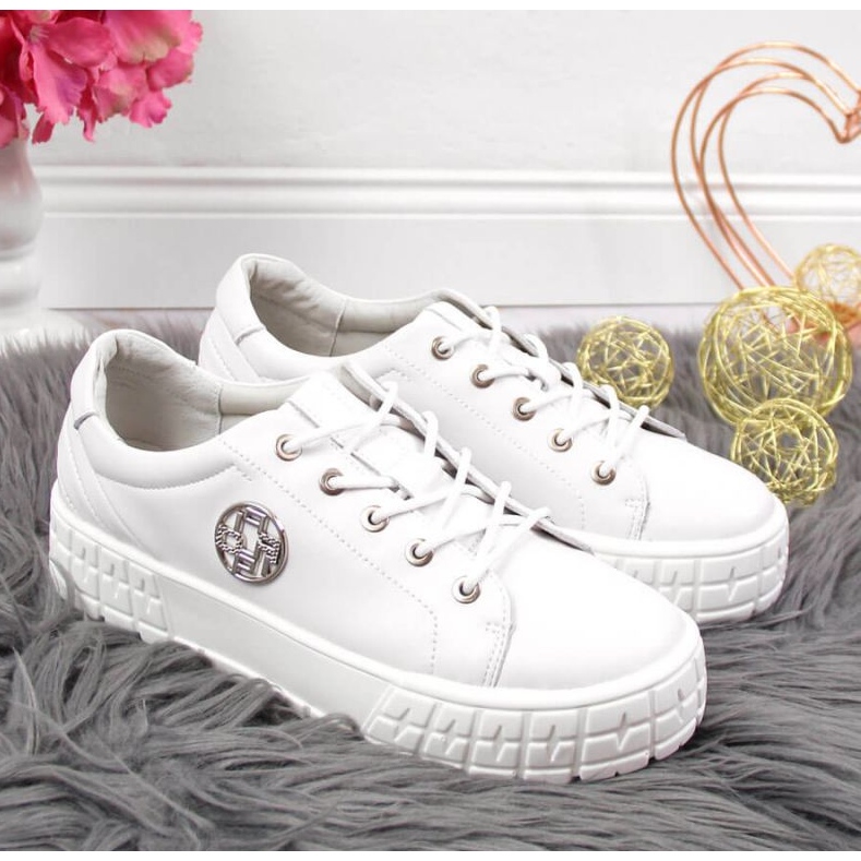 Zapatos plataforma en piel Filippo W PAW320A blanco 2