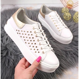 Deportivas de piel con plataforma de remaches Filippo W PAW321 blanco 1