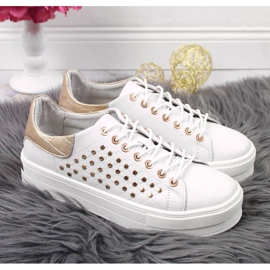 Deportivas de piel con plataforma de remaches Filippo W PAW321 blanco 2