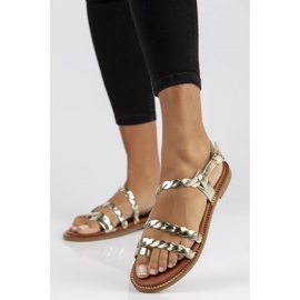 Sandalias de piel Filippo LH-310 oro dorado 4