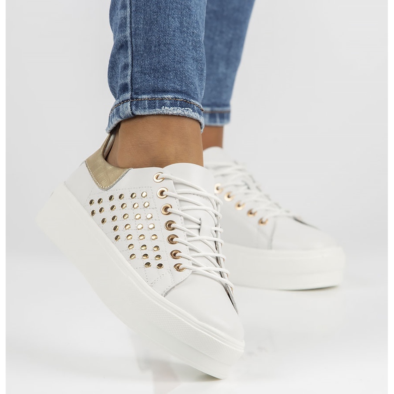 Zapatos de piel FILIPPO DP3531/22 Wh blanco dorado 1