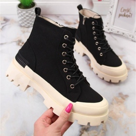 Deportivas negras con plataforma D&A W OLI142 negro 1 Deportivas negras con plataforma D&A W OLI142 negro 1