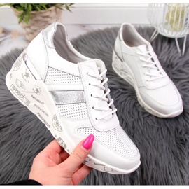 Zapatillas de cuero en la plataforma Filippo W PAW323 blanco 1