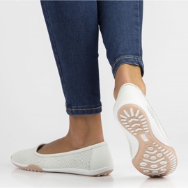 Bailarinas de cuero Filippo DP3681 / 22 Wh blanco 7