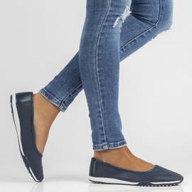 Bailarinas en piel Filippo DP3681/22 Nv azul marino 2