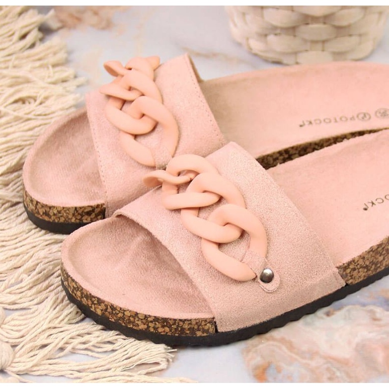Pantuflas con cadena Potocki W WOL65 rosa rosado 2