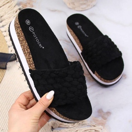 Zapatillas en la plataforma Potocki W WOL66A negro 1