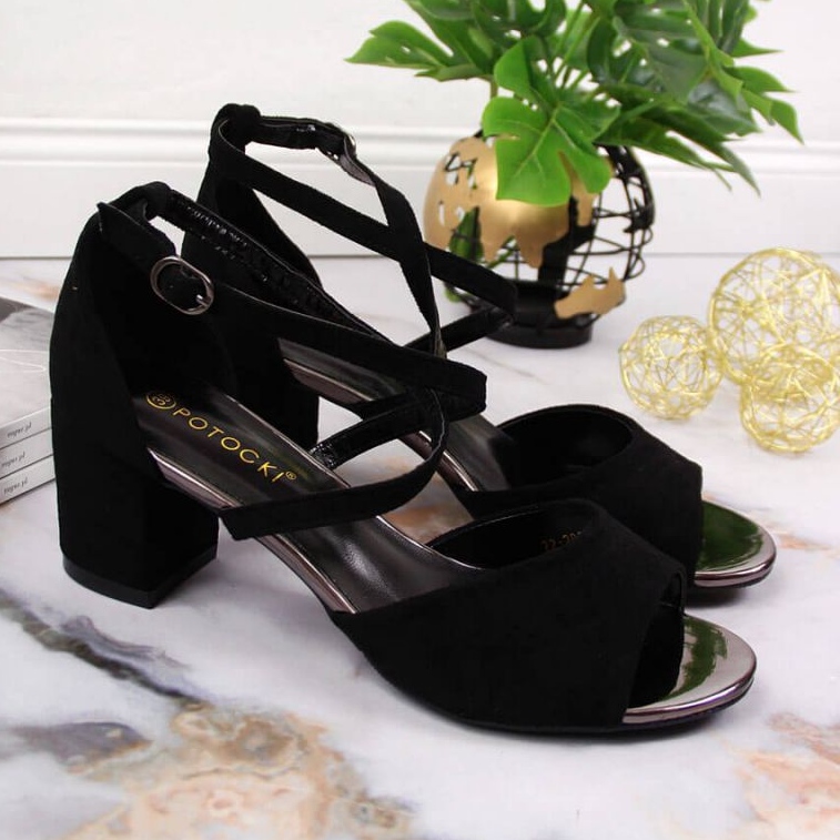 Sandalias en el puesto Potocki W WOL67A negro 2