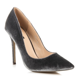 Vices Bombas de terciopelo de moda gris 5