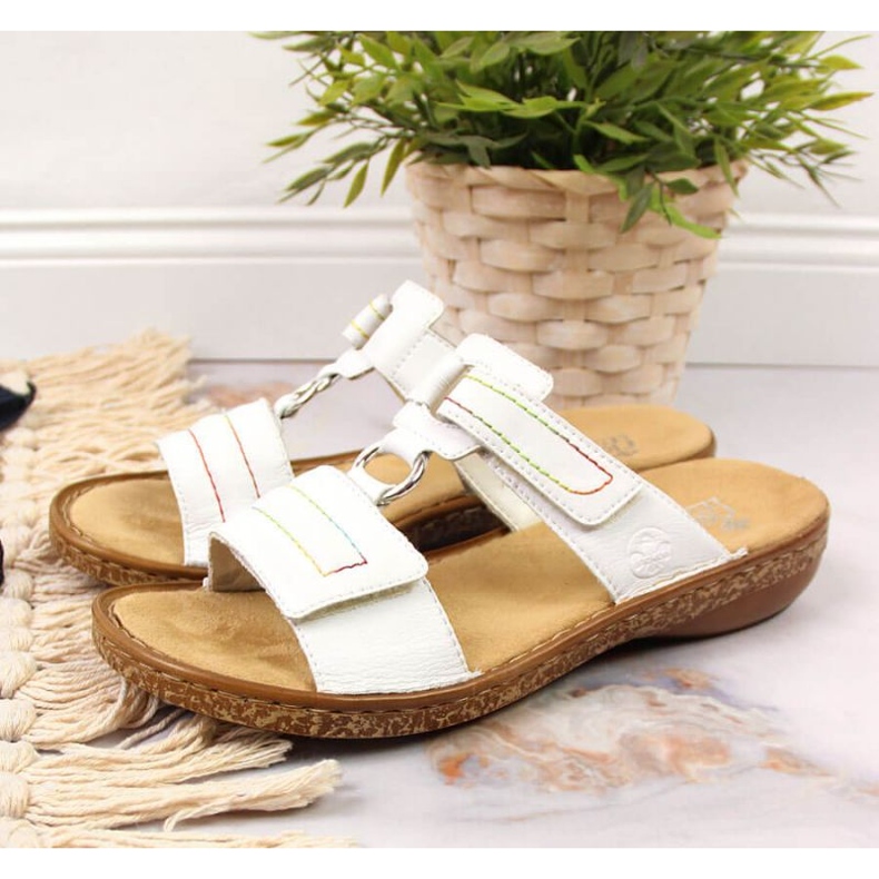 Velcro cuero Rieker W RKR511 blanco 2