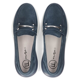 Zapatos de piel Filippo DP3504/22 Nv azul marino 4