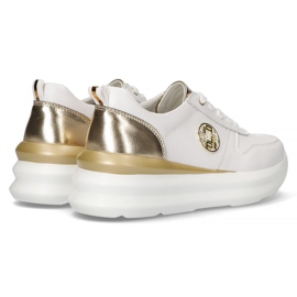 Zapatillas de cuero Filippo DP3505 / 22 Wh blanco dorado 4