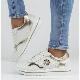 Zapatillas de cuero Filippo DP3544 / 22 Wh Go blanco 8