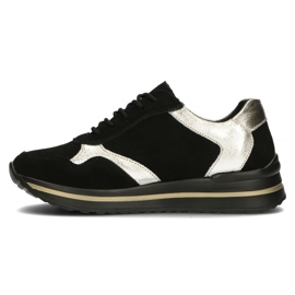 Zapatillas de cuero Filippo DP3544 / 22 Bk negro dorado 4