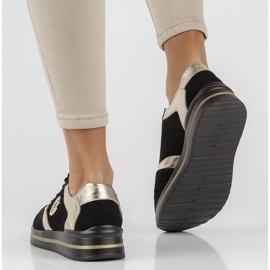 Zapatillas de cuero Filippo DP3544 / 22 Bk negro dorado 8