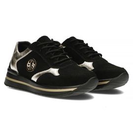 Zapatillas de cuero Filippo DP3544 / 22 Bk negro dorado 5