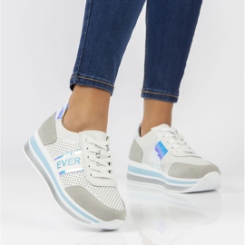 Zapatillas de cuero Filippo DP1414 / 22 Bl azul blanco gris 1