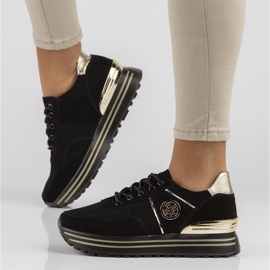Zapatillas de cuero Filippo DP3538 / 22 Bk Go negro 1