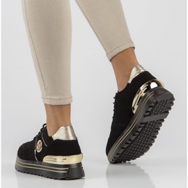 Zapatillas de cuero Filippo DP3538 / 22 Bk Go negro 2