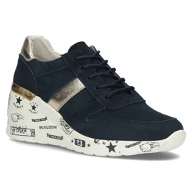 Zapatillas de cuero Filippo DP3550 / 22 Nv azul marino dorado 3