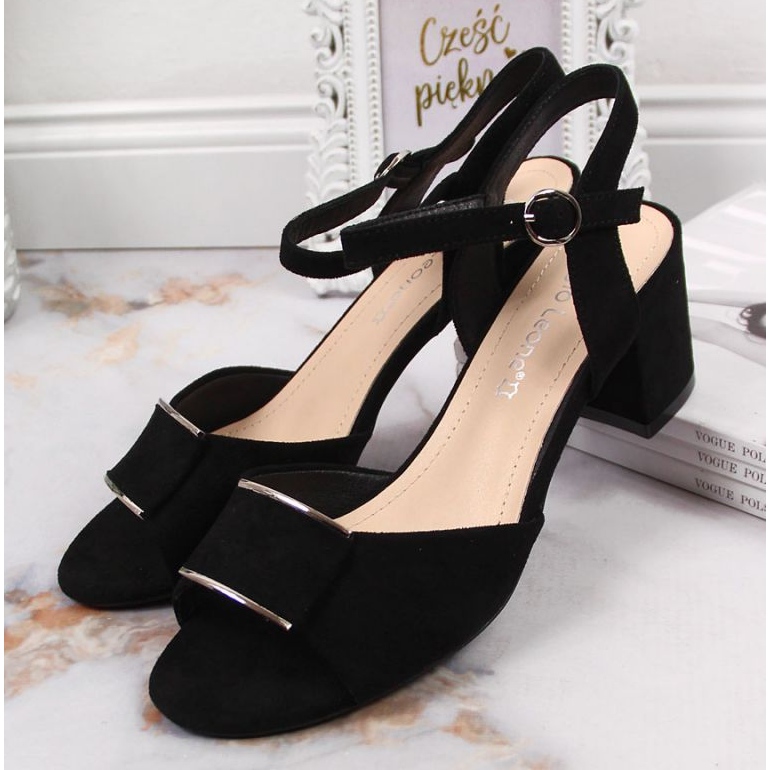 Sandalias en el puesto de Sergio Leone W SK139E negro 2