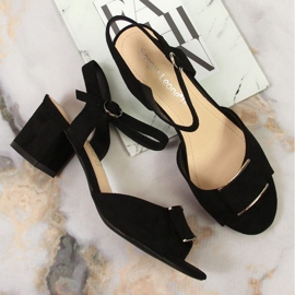Sandalias en el puesto de Sergio Leone W SK139E negro 3