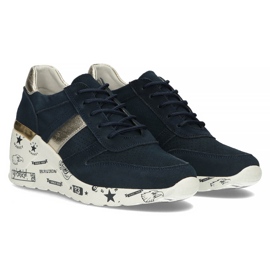 Zapatillas de cuero Filippo DP3550 / 22 Nv azul marino dorado 5