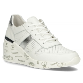 Zapatillas de cuero Filippo DP3550 / 22 Wh blanco 4