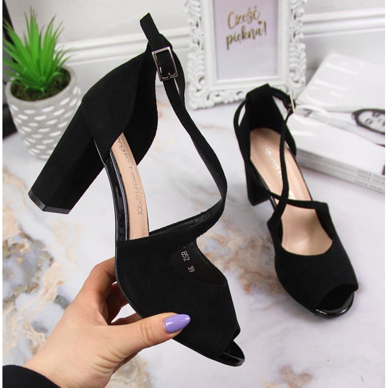 Sandalias en el puesto de Sergio Leone W SK210C negro 1