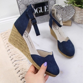 Sandalias de piel con cuña Filippo W PAW132D azul marino 1