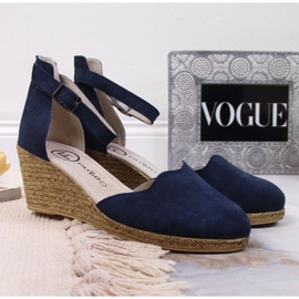 Sandalias de piel con cuña Filippo W PAW132D azul marino 2