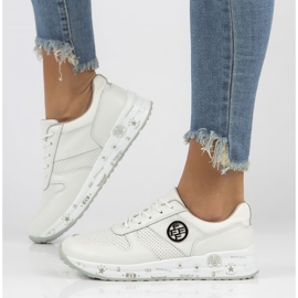 Zapatillas de cuero Filippo DP3542 / 22 Wh blanco 8