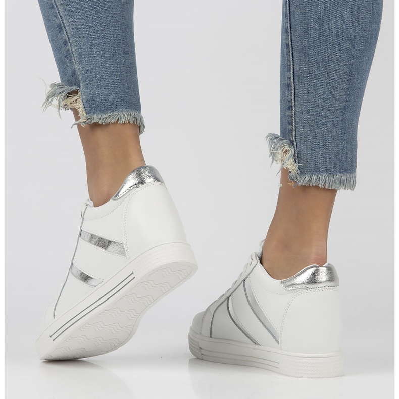 Zapatillas de cuero Filippo DP3549 / 22 Wh blanco 1