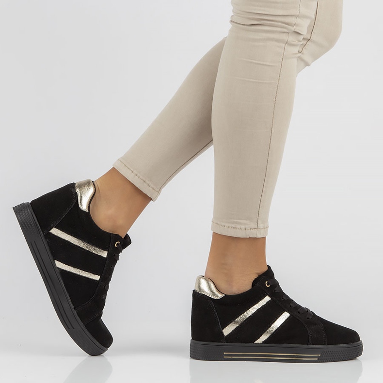 Zapatillas de cuero Filippo DP3549 / 22 Bk negro 1