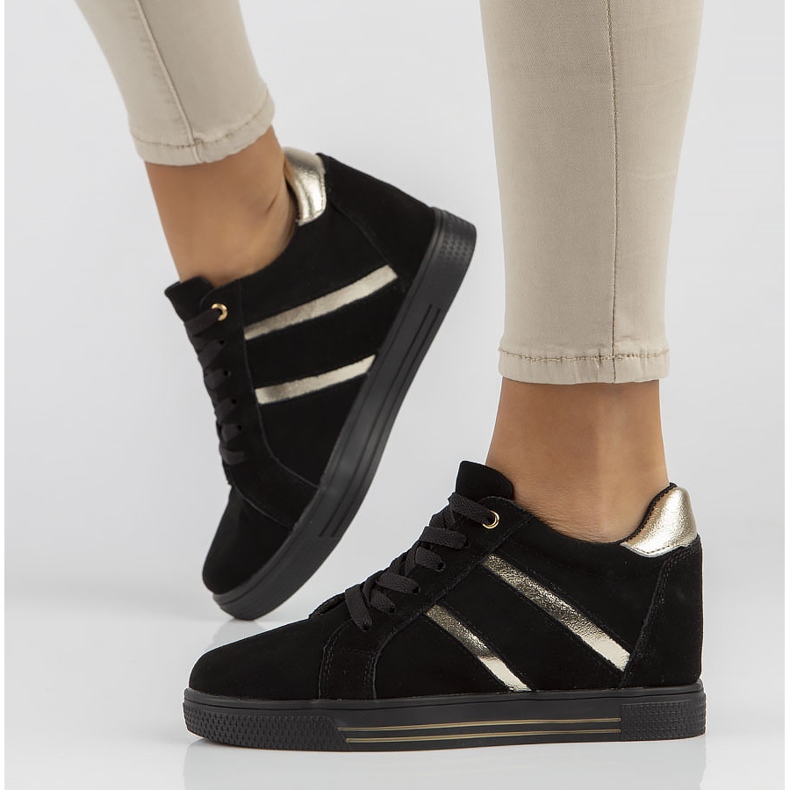 Zapatillas de cuero Filippo DP3549 / 22 Bk negro 2