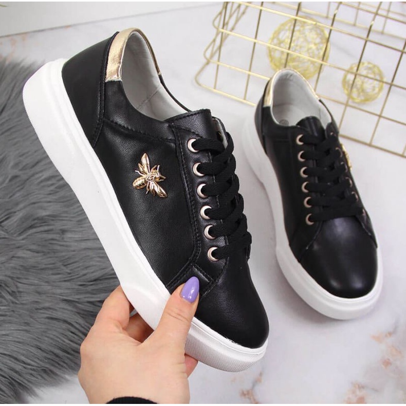 Zapatos de cuero en la plataforma Vinceza W JAN119A negro 1