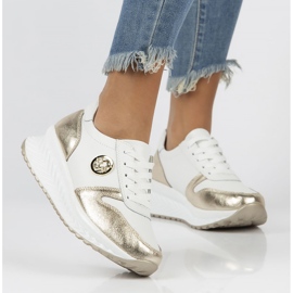 Zapatillas de cuero Filippo DP3547 / 22 Wh Go blanco dorado 1 Zapatillas de cuero Filippo DP3547 / 22 Wh Go blanco dorado 1