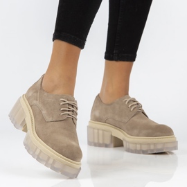 Zapatos ante Filippo 20099 taupe beige marrón 8