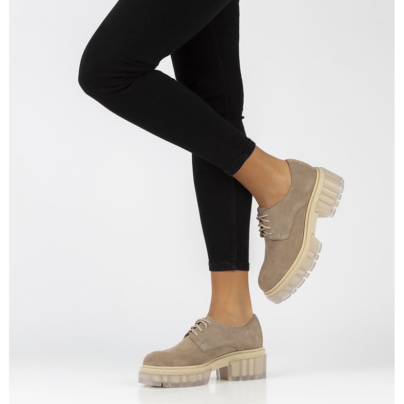 Zapatos ante Filippo 20099 taupe beige marrón 2