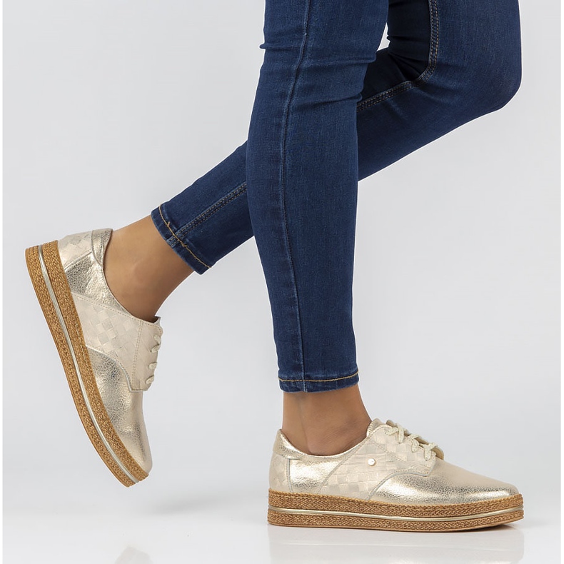 Zapatos de piel Filippo 10123 oro dorado 1