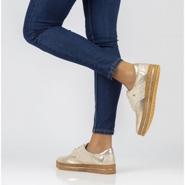 Zapatos de piel Filippo 10123 oro dorado 3