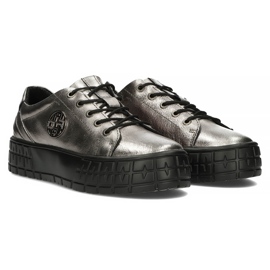 Deportivas de piel FILIPPO DP3528/22 Gn gun metal plata 5
