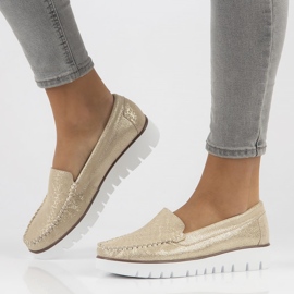 Mocasines de piel Filippo DP3534/22 Go dorado 5