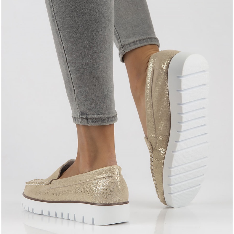 Mocasines de piel Filippo DP3534/22 Go dorado 2 Mocasines de piel Filippo DP3534/22 Go dorado 2