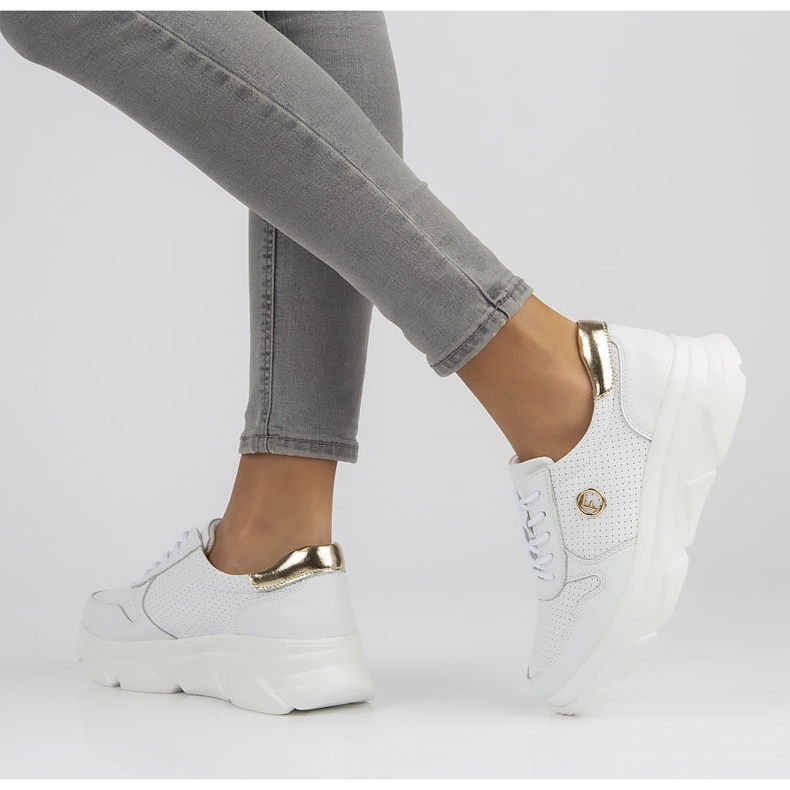 Zapatillas de cuero Filippo DP2138 / 22 Wh blanco 1 Zapatillas de cuero Filippo DP2138 / 22 Wh blanco 1